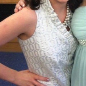 Tommy Hilfiger Silver and Ivory Printed Dress